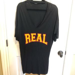 Missguided Long Black V-Neck Tunic